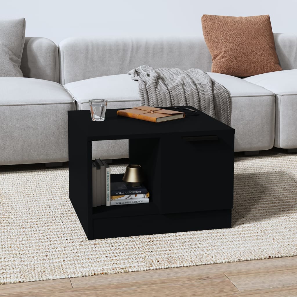 Table basse noir 50x50x36 cm bois d'ingénierie - XIOS