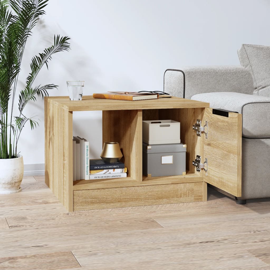 Table basse chêne sonoma 50x50x36 cm bois d'ingénierie - XIOS