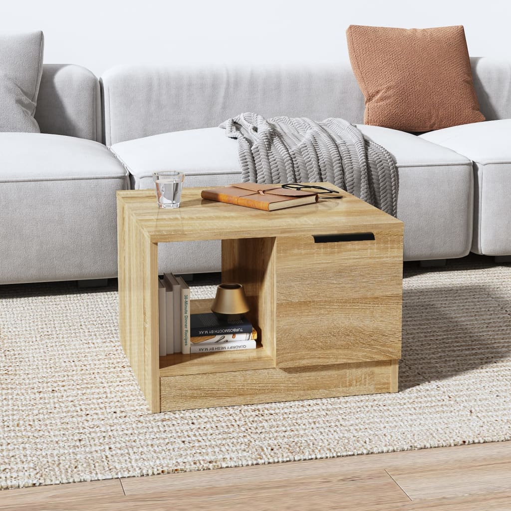 Table basse chêne sonoma 50x50x36 cm bois d'ingénierie - XIOS