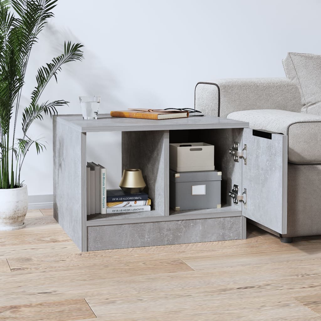 Table basse gris béton 50x50x36 cm bois d'ingénierie - XIOS