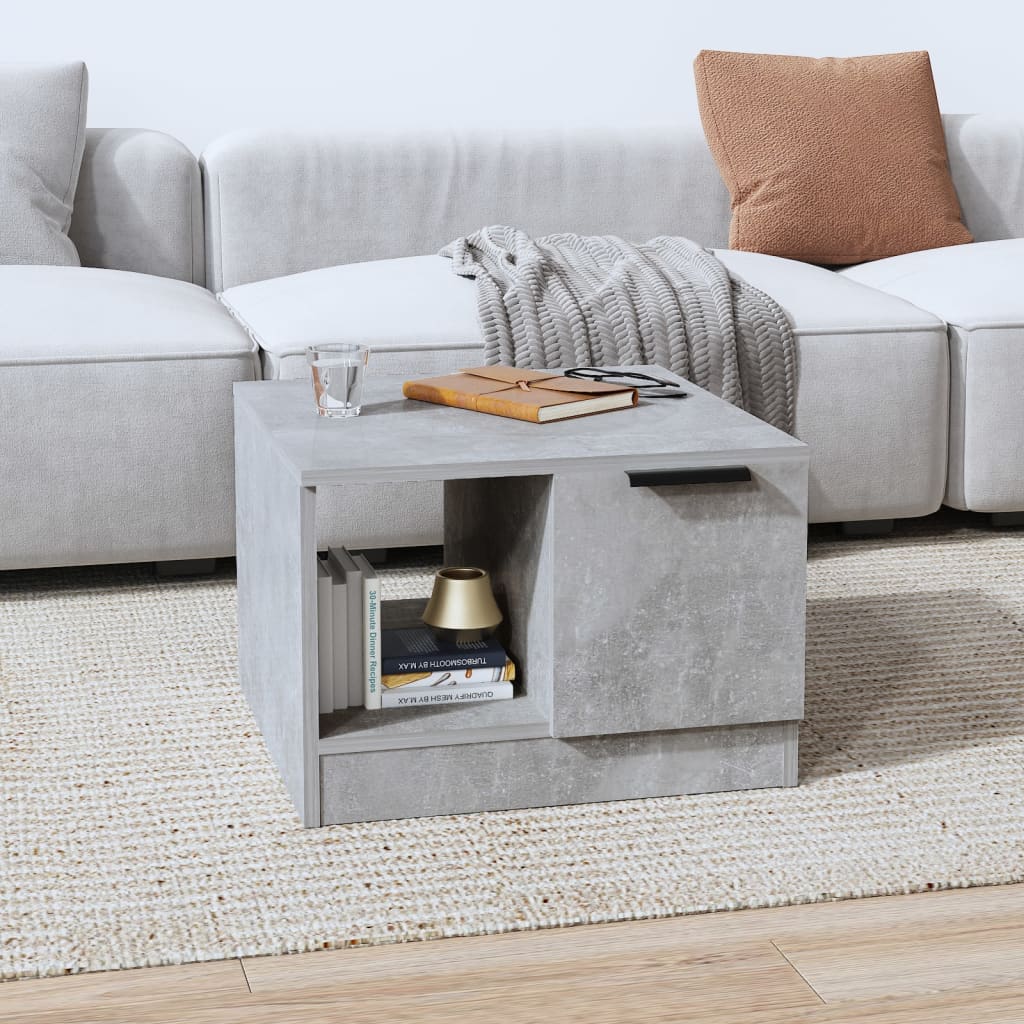 Table basse gris béton 50x50x36 cm bois d'ingénierie - XIOS