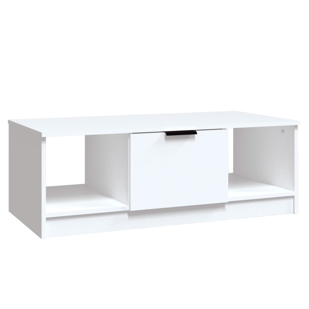 Table basse blanc 102x50x36 cm bois d'ingénierie - XIOS