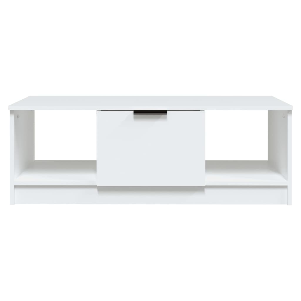 Table basse blanc 102x50x36 cm bois d'ingénierie - XIOS