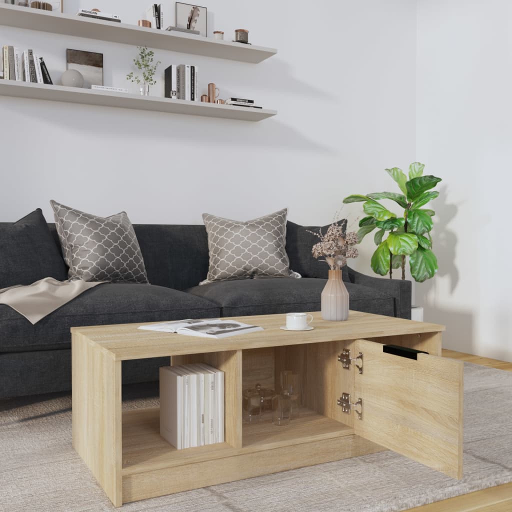 Table basse chêne sonoma 102x50x36 cm bois d'ingénierie - XIOS