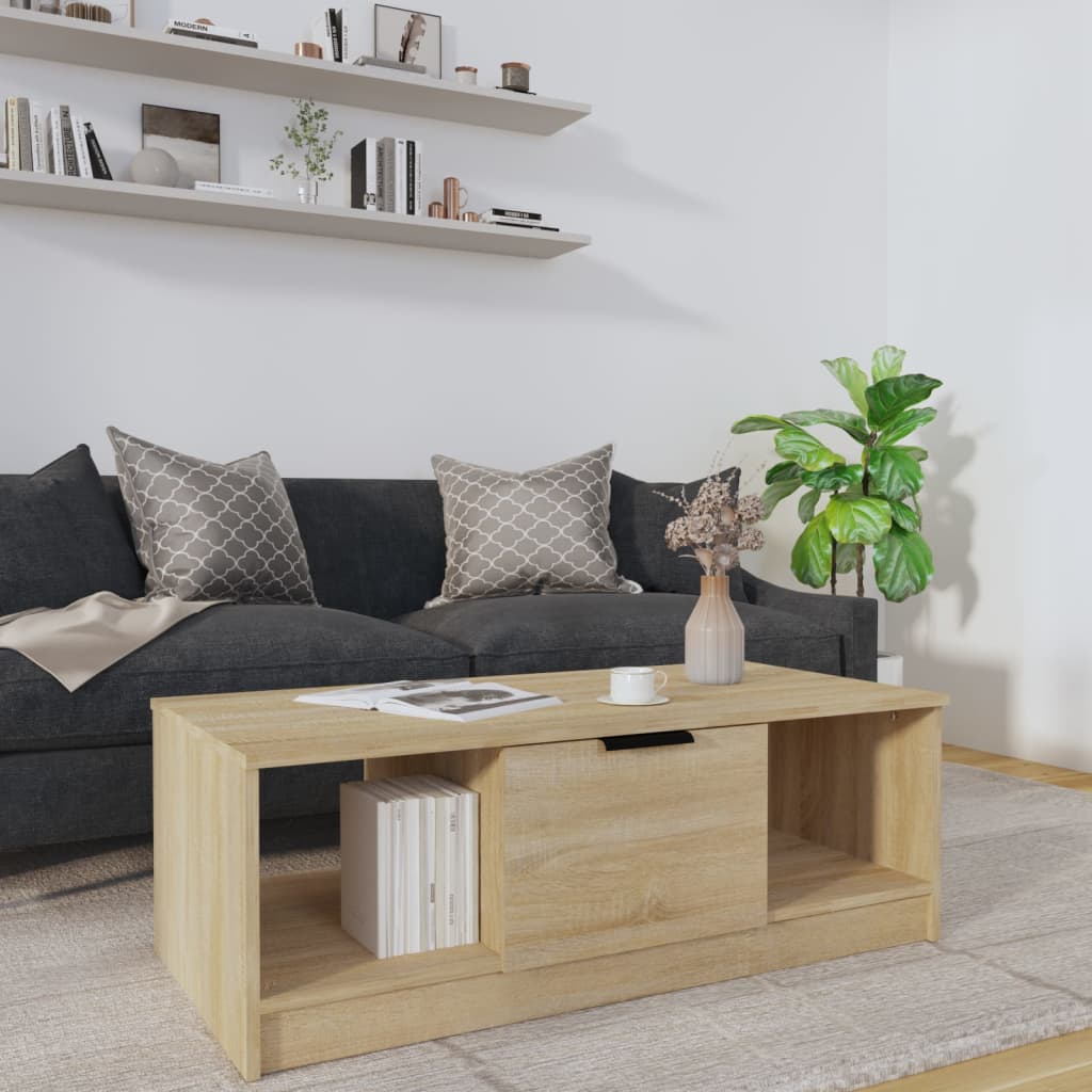 Table basse chêne sonoma 102x50x36 cm bois d'ingénierie - XIOS