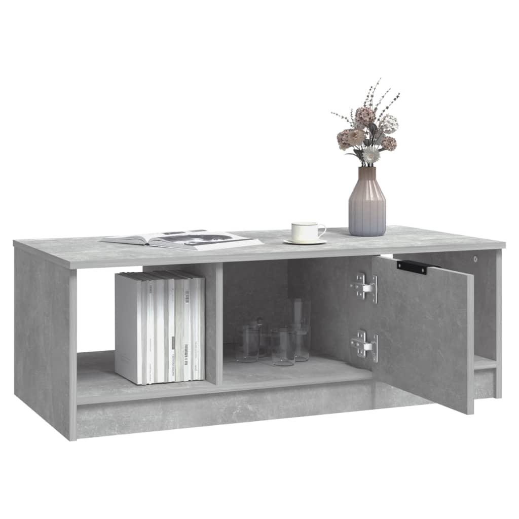 Table basse gris béton 102x50x36 cm bois d'ingénierie - XIOS