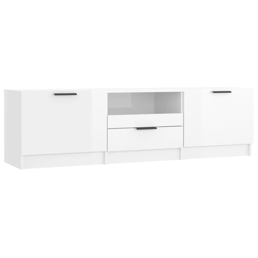 Meuble TV blanc brillant 140x35x40 cm bois d'ingénierie Meubles TV vidaXL   