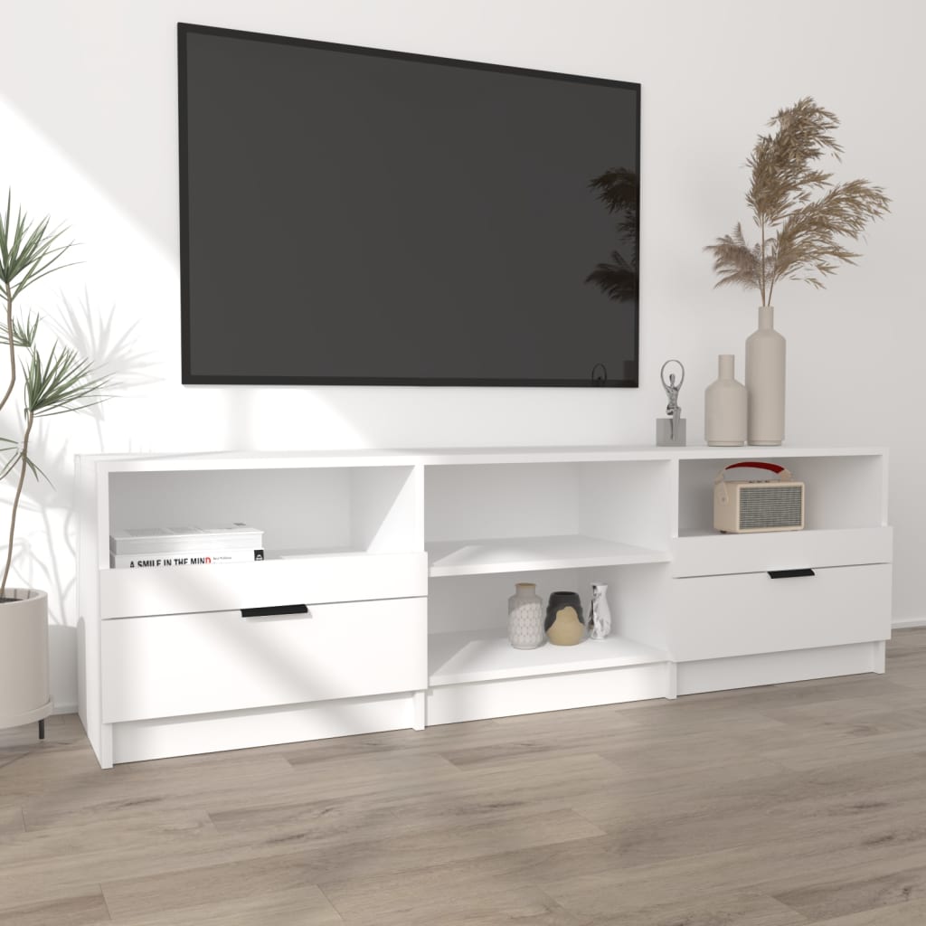 Meuble TV Blanc 150x33,5x45 cm Bois d'ingénierie Meubles TV vidaXL   