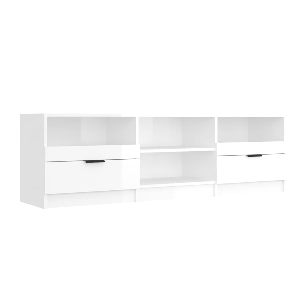 Meuble TV Blanc brillant 150x33,5x45 cm Bois d'ingénierie Meubles TV vidaXL   
