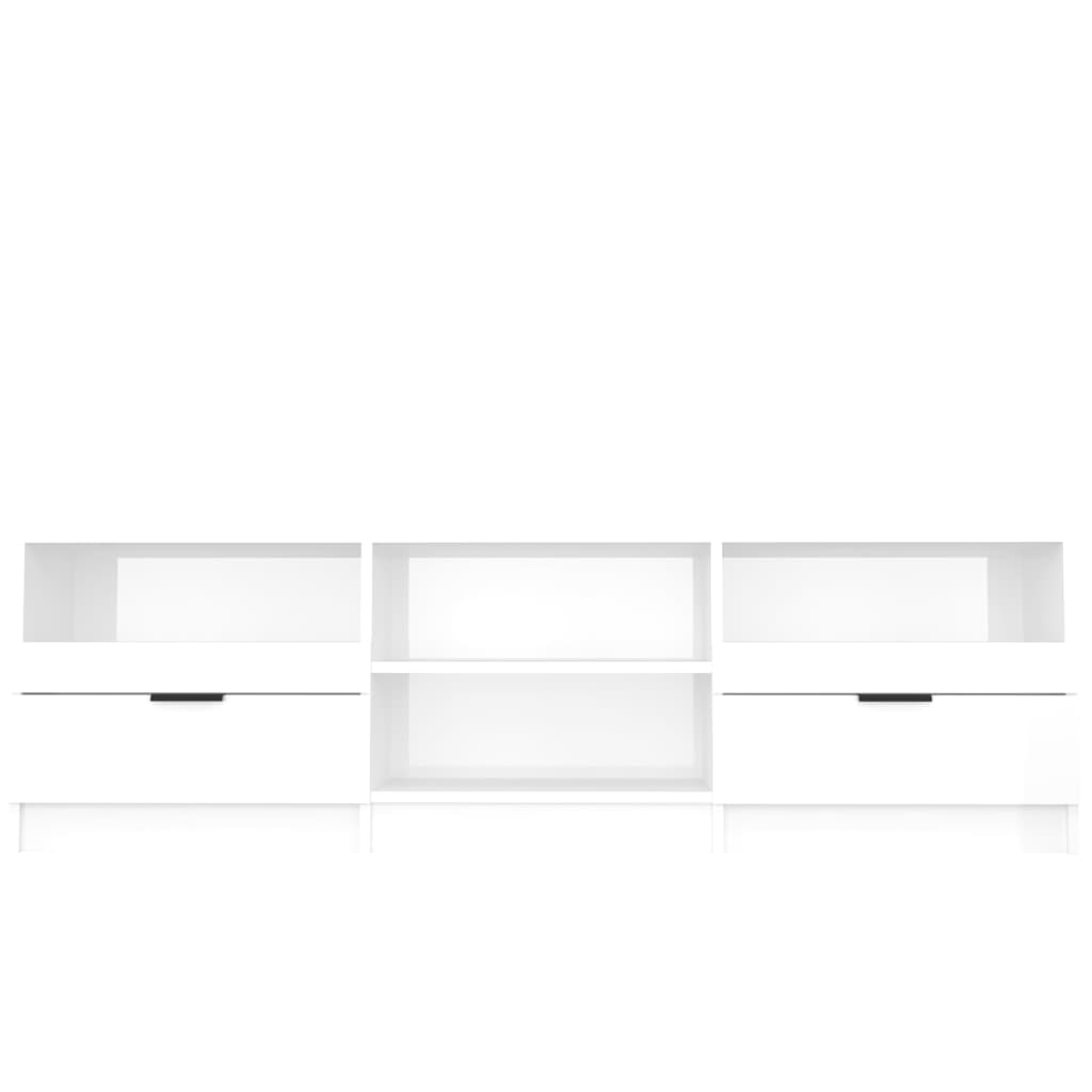 Meuble TV Blanc brillant 150x33,5x45 cm Bois d'ingénierie Meubles TV vidaXL   