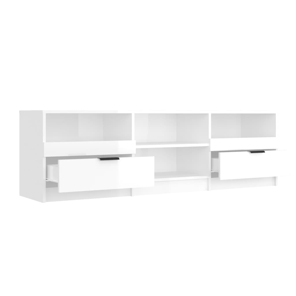 Meuble TV Blanc brillant 150x33,5x45 cm Bois d'ingénierie Meubles TV vidaXL   