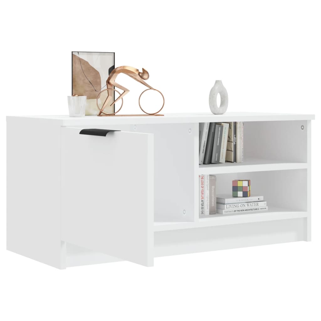 Meuble TV Blanc 80x35x36,5 cm Bois d'ingénierie - XIOS