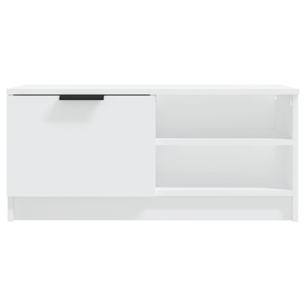 Meuble TV Blanc 80x35x36,5 cm Bois d'ingénierie - XIOS
