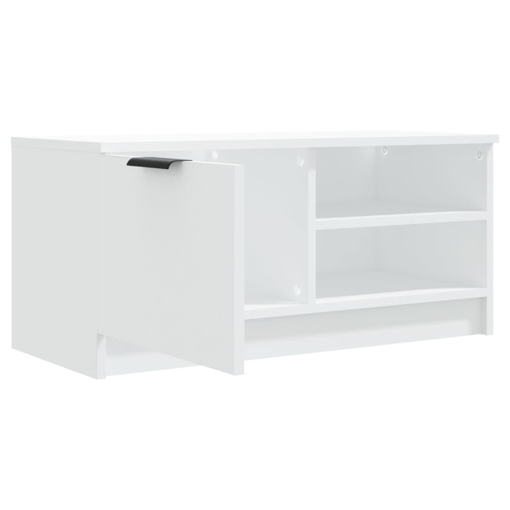 Meuble TV Blanc 80x35x36,5 cm Bois d'ingénierie - XIOS