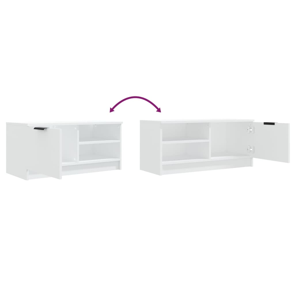 Meuble TV Blanc 80x35x36,5 cm Bois d'ingénierie - XIOS