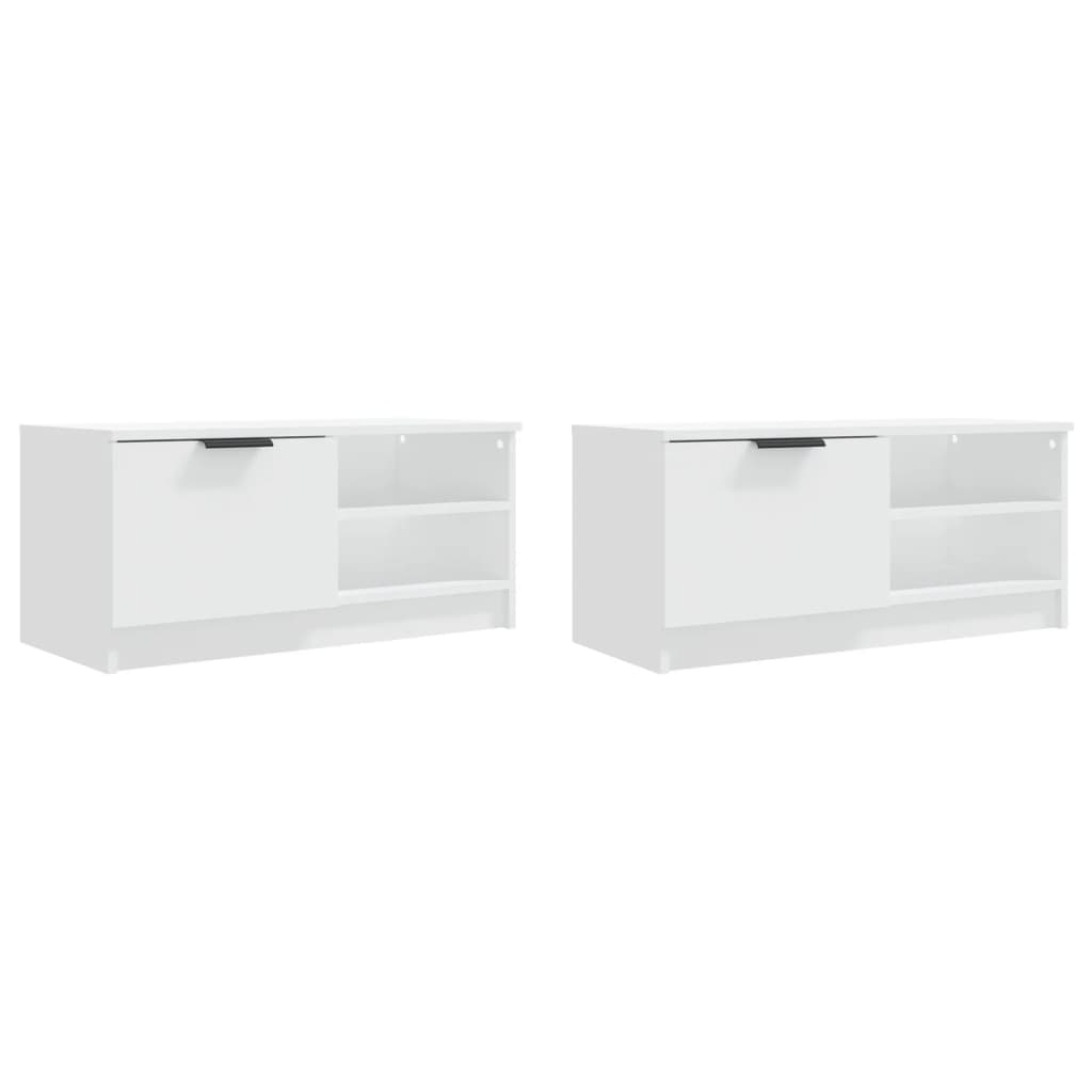 Meubles TV 2 pcs Blanc 80x35x36,5 cm Bois d'ingénierie - XIOS