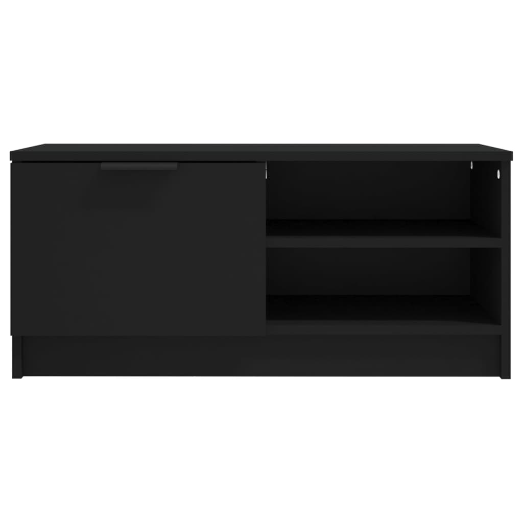 Meuble TV Noir 80x35x36,5 cm Bois d'ingénierie - XIOS
