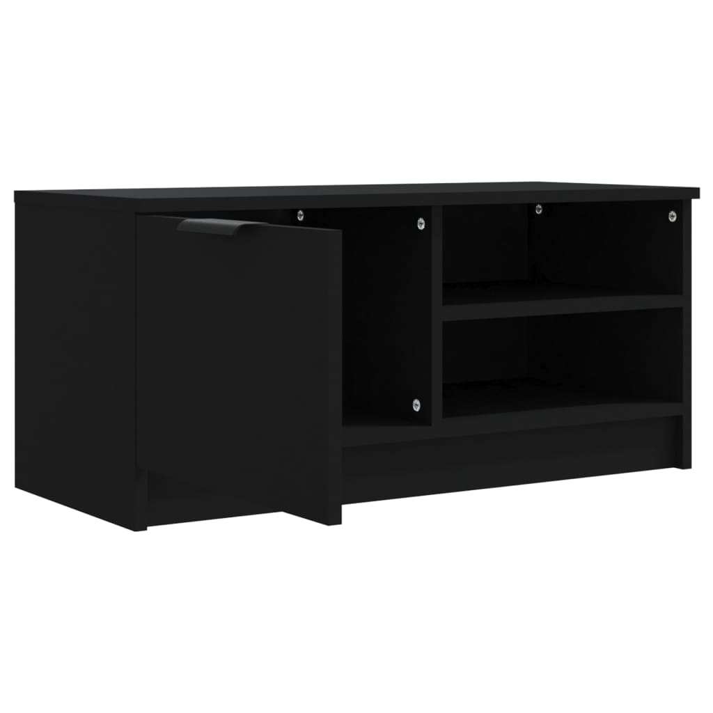 Meuble TV Noir 80x35x36,5 cm Bois d'ingénierie - XIOS