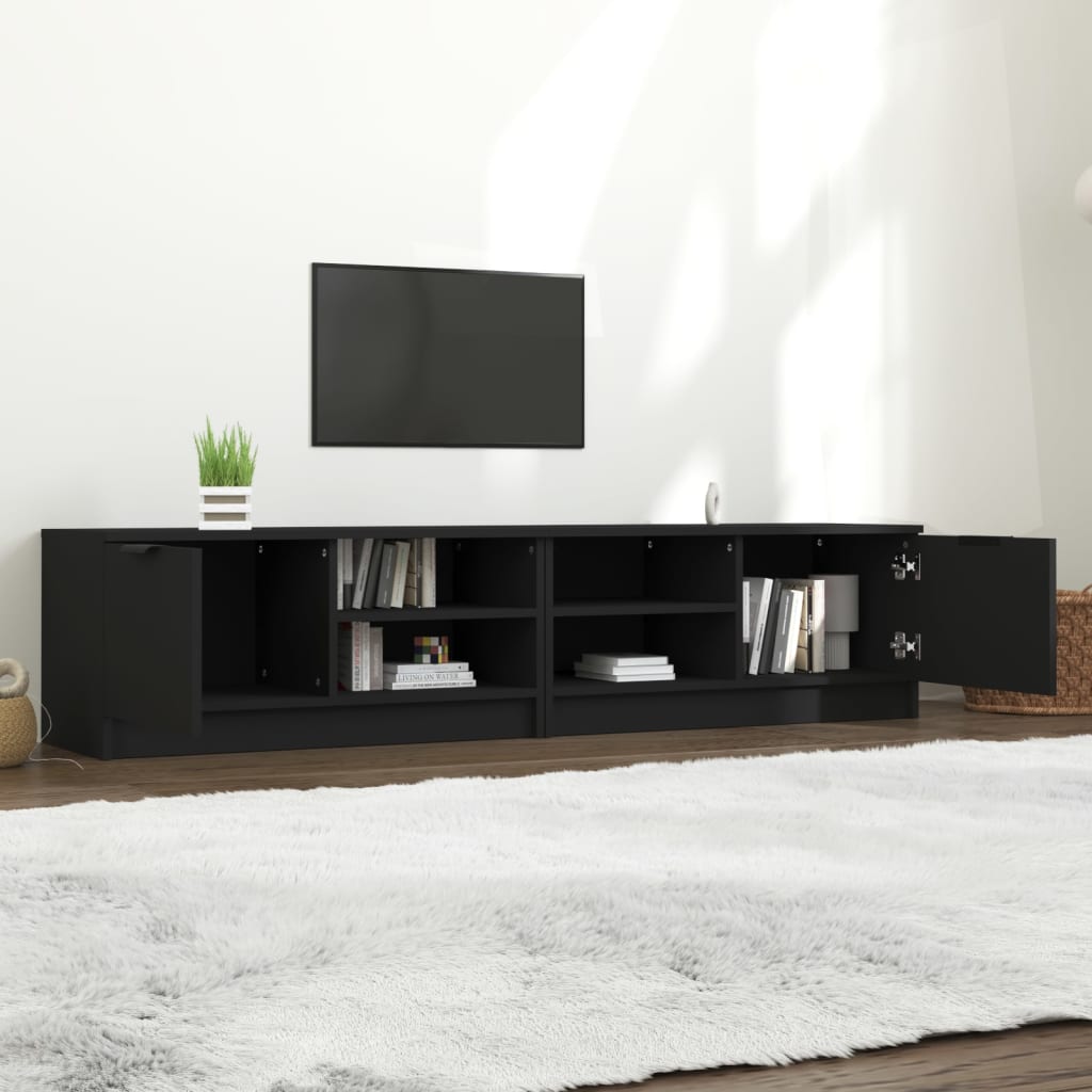 Meubles TV 2 pcs Noir 80x35x36,5 cm Bois d'ingénierie - XIOS