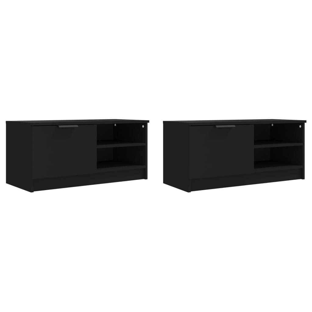 Meubles TV 2 pcs Noir 80x35x36,5 cm Bois d'ingénierie - XIOS