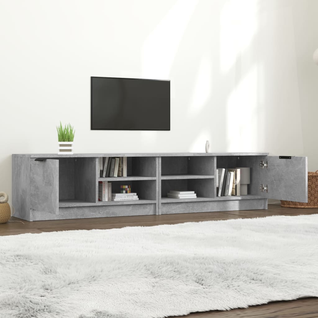 Meubles TV 2 pcs Gris béton 80x35x36,5 cm Bois d'ingénierie - XIOS