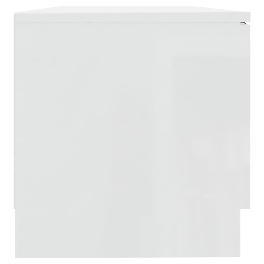 Meuble TV Blanc brillant 80x35x36,5 cm Bois d'ingénierie - XIOS