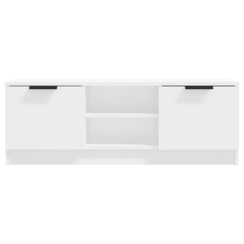 Meuble TV Blanc 102x35x36,5 cm Bois d'ingénierie - XIOS