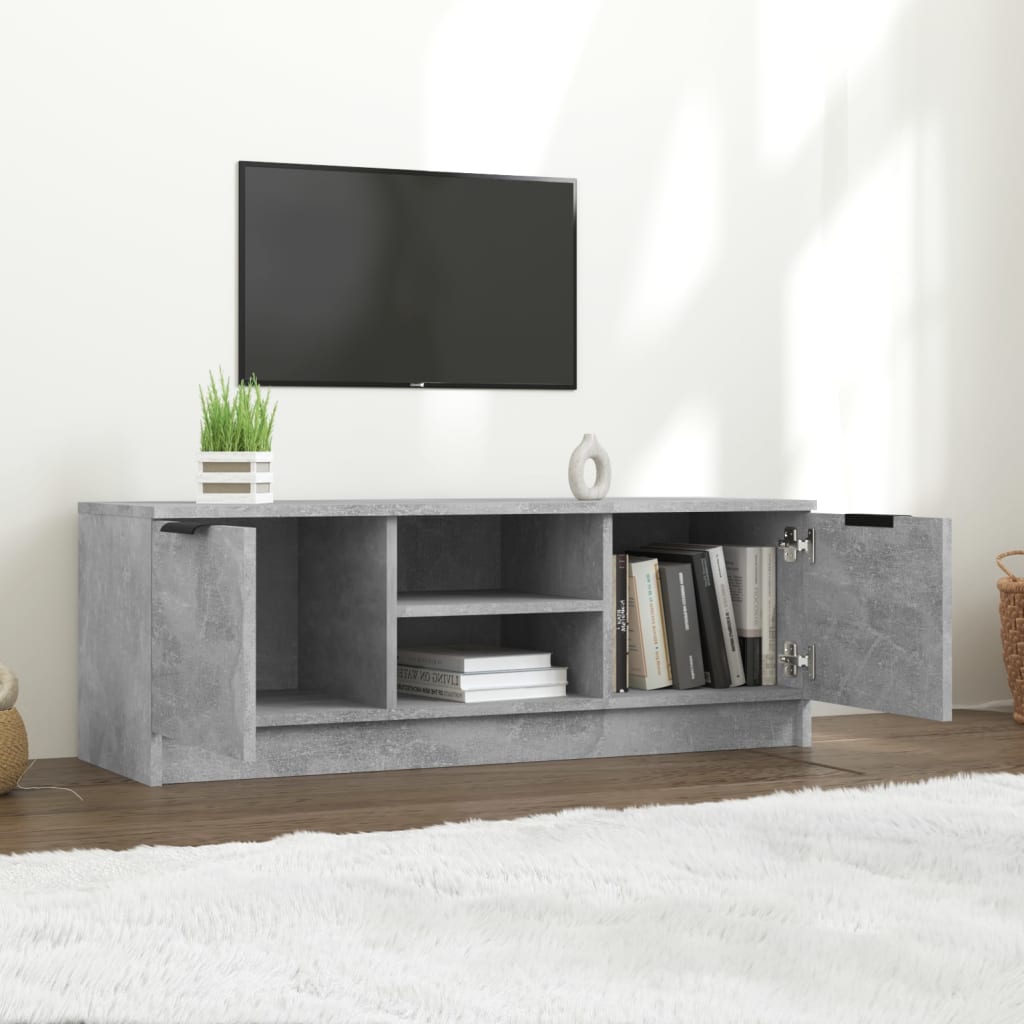 Meuble TV Gris béton 102x35x36,5 cm Bois d'ingénierie - XIOS