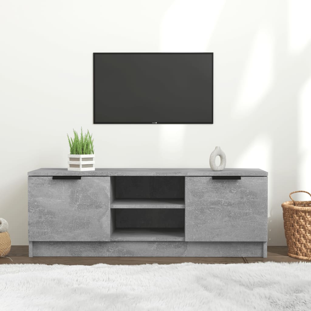 Meuble TV Gris béton 102x35x36,5 cm Bois d'ingénierie - XIOS