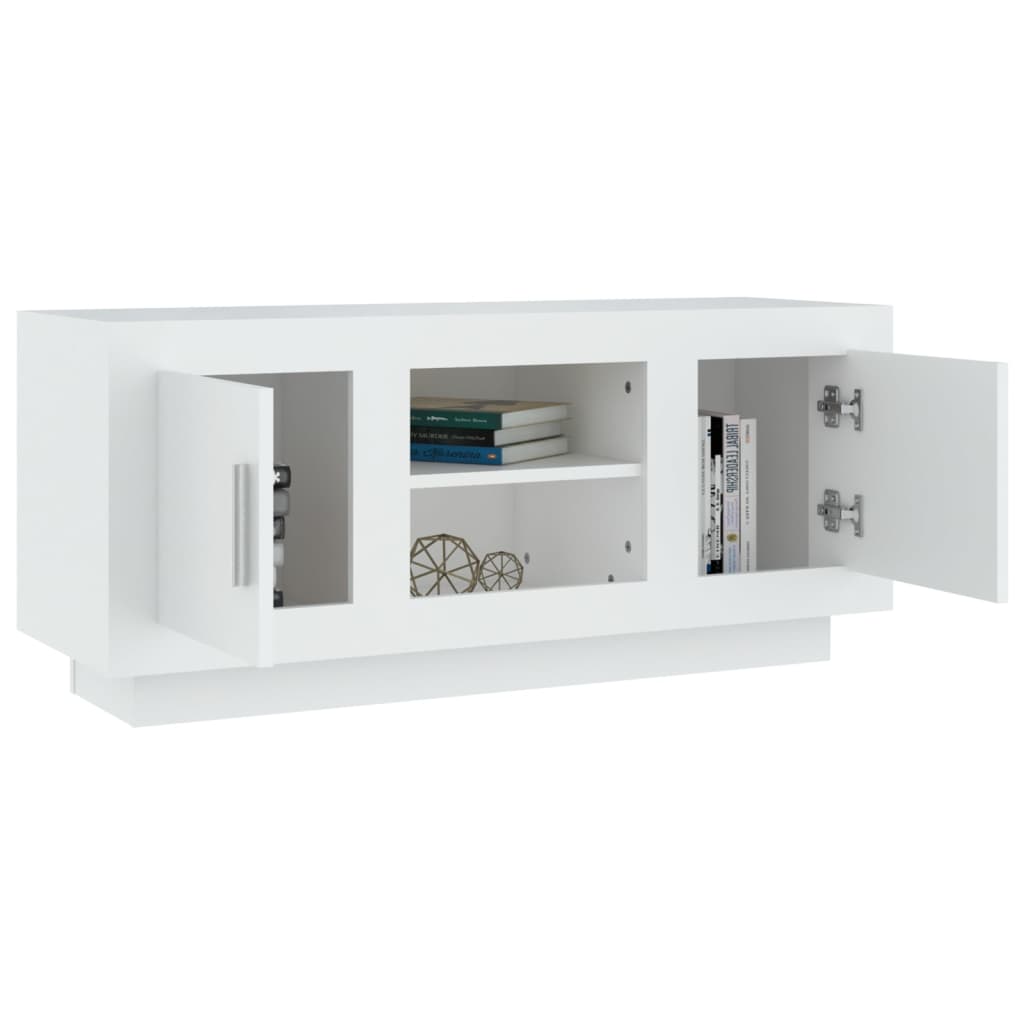 Meuble TV blanc 102x35x45 cm bois d'ingénierie - XIOS