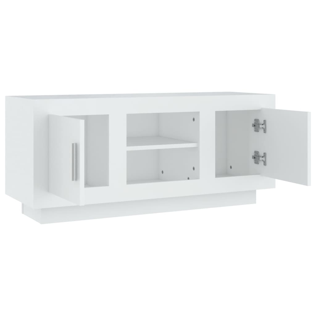 Meuble TV blanc 102x35x45 cm bois d'ingénierie - XIOS