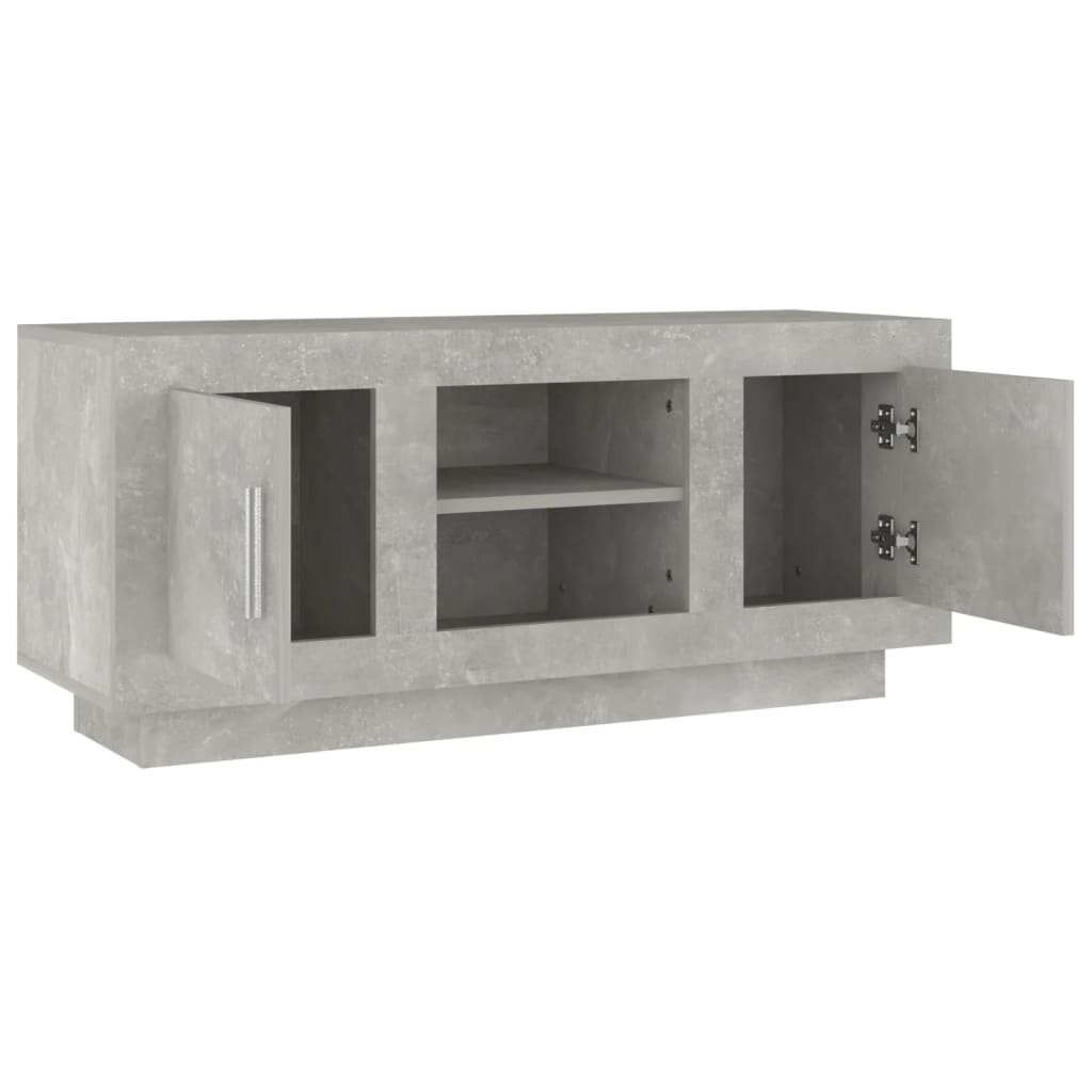 Meuble TV gris béton 102x35x45 cm bois d'ingénierie - XIOS
