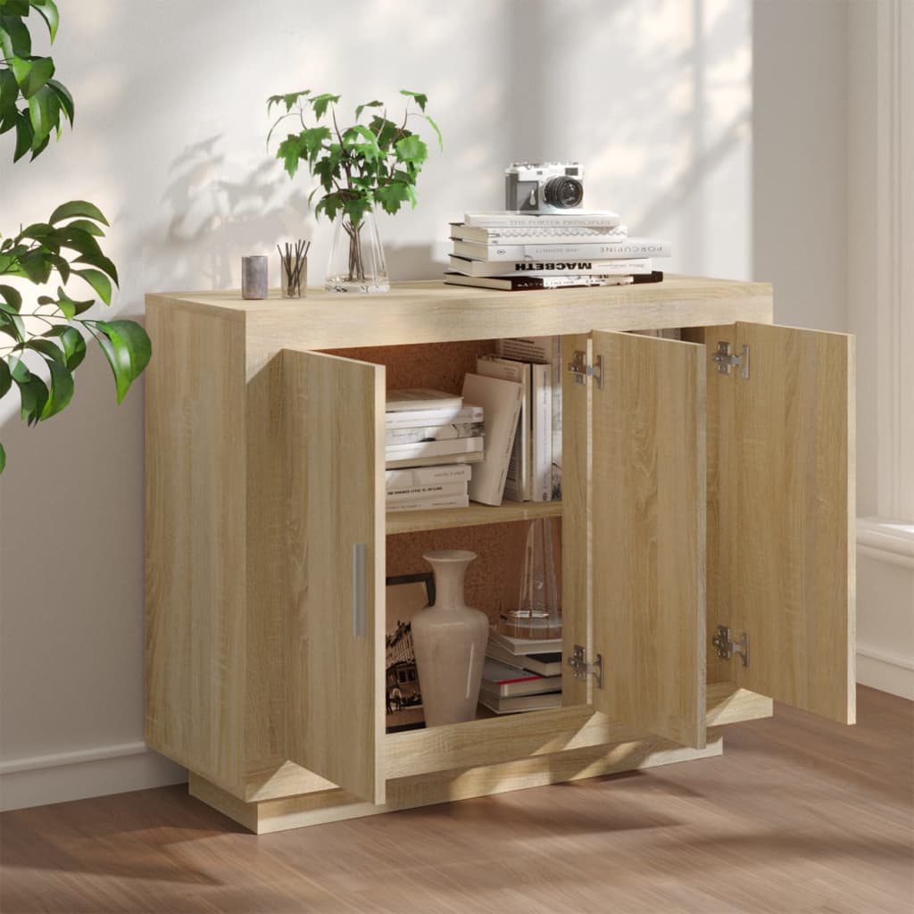 Buffet Chêne sonoma 92x35x75 cm Bois d'ingénierie - XIOS