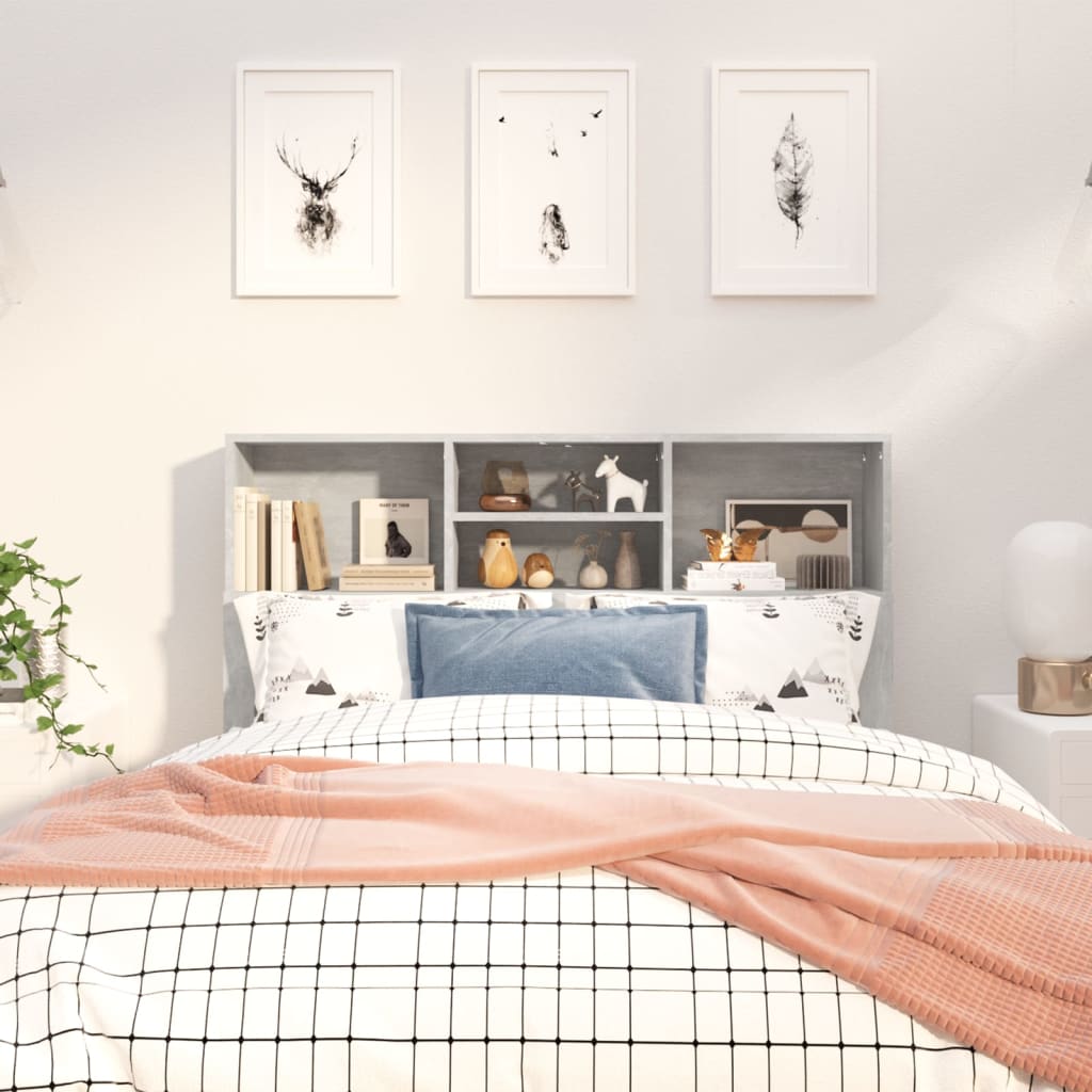 Armoire de tête de lit Gris béton 120x19x103,5 cm - XIOS
