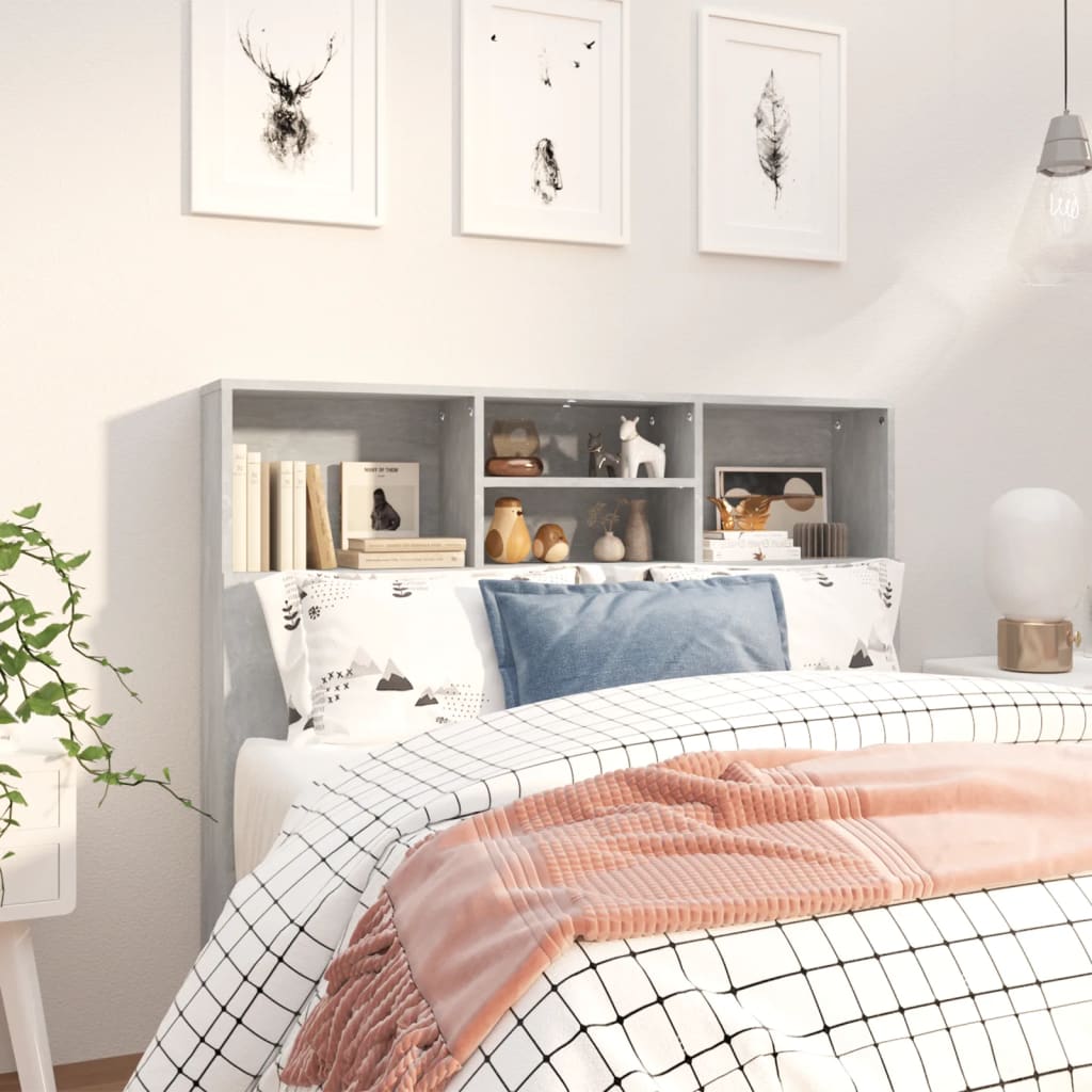 Armoire de tête de lit Gris béton 120x19x103,5 cm - XIOS