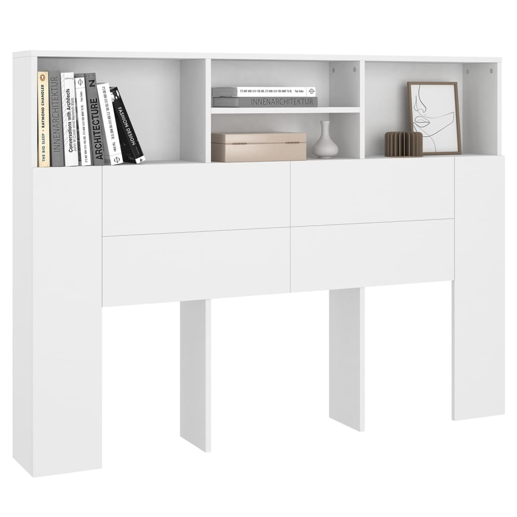 Armoire de tête de lit Blanc 140x19x103,5 cm - XIOS