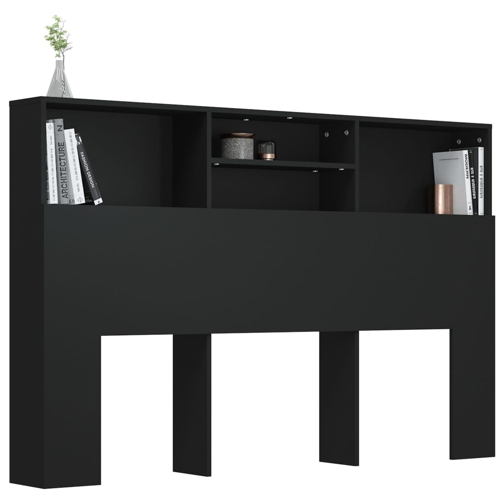 Armoire de tête de lit Noir 160x19x103,5 cm - XIOS