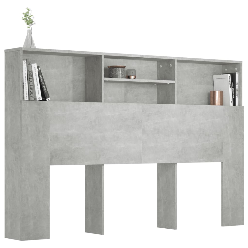 Armoire de tête de lit Gris béton 160x19x103,5 cm - XIOS