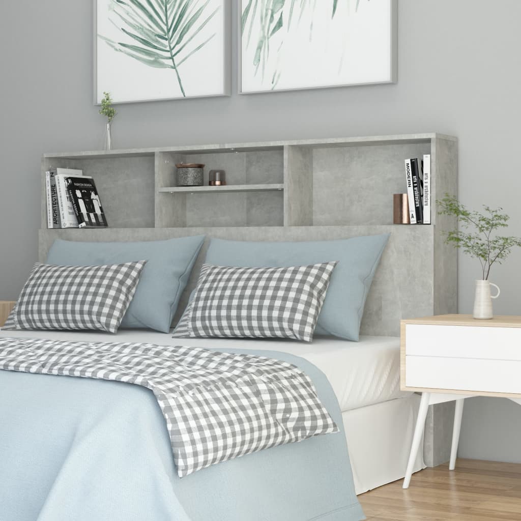 Armoire de tête de lit Gris béton 160x19x103,5 cm - XIOS