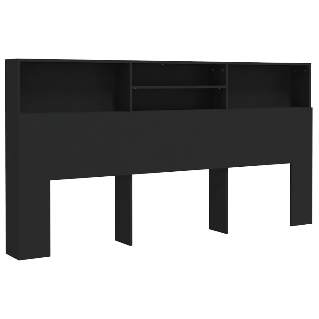 Armoire de tête de lit Noir 200x19x103,5 cm - XIOS