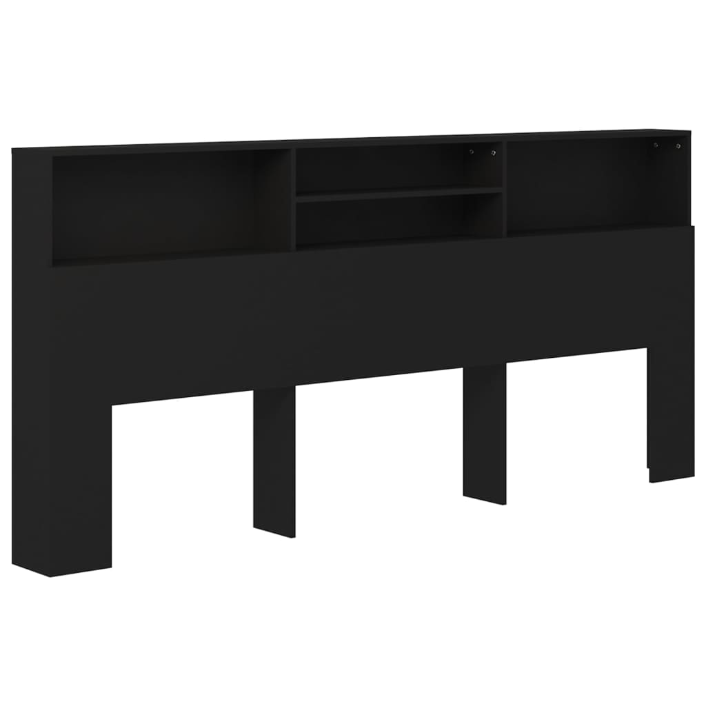 Armoire de tête de lit Noir 220x19x103,5 cm - XIOS