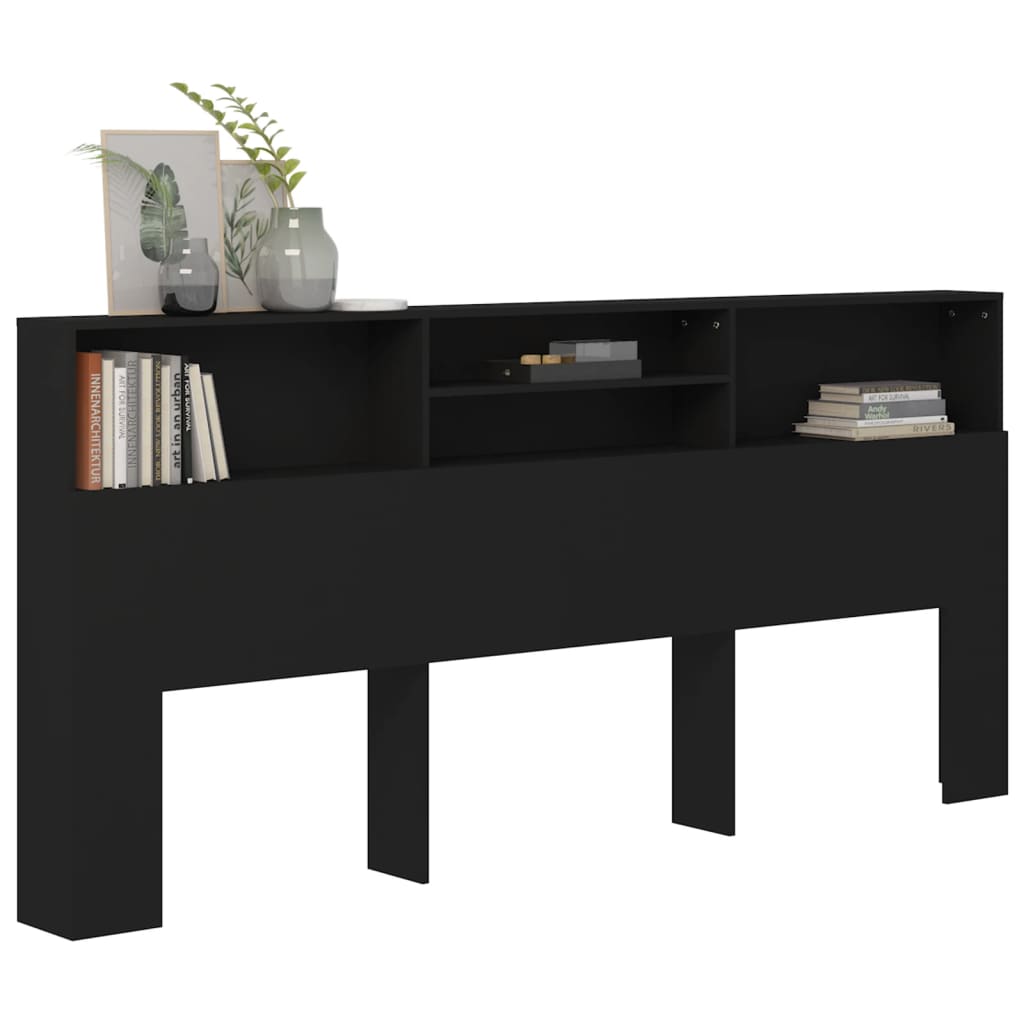 Armoire de tête de lit Noir 220x19x103,5 cm - XIOS