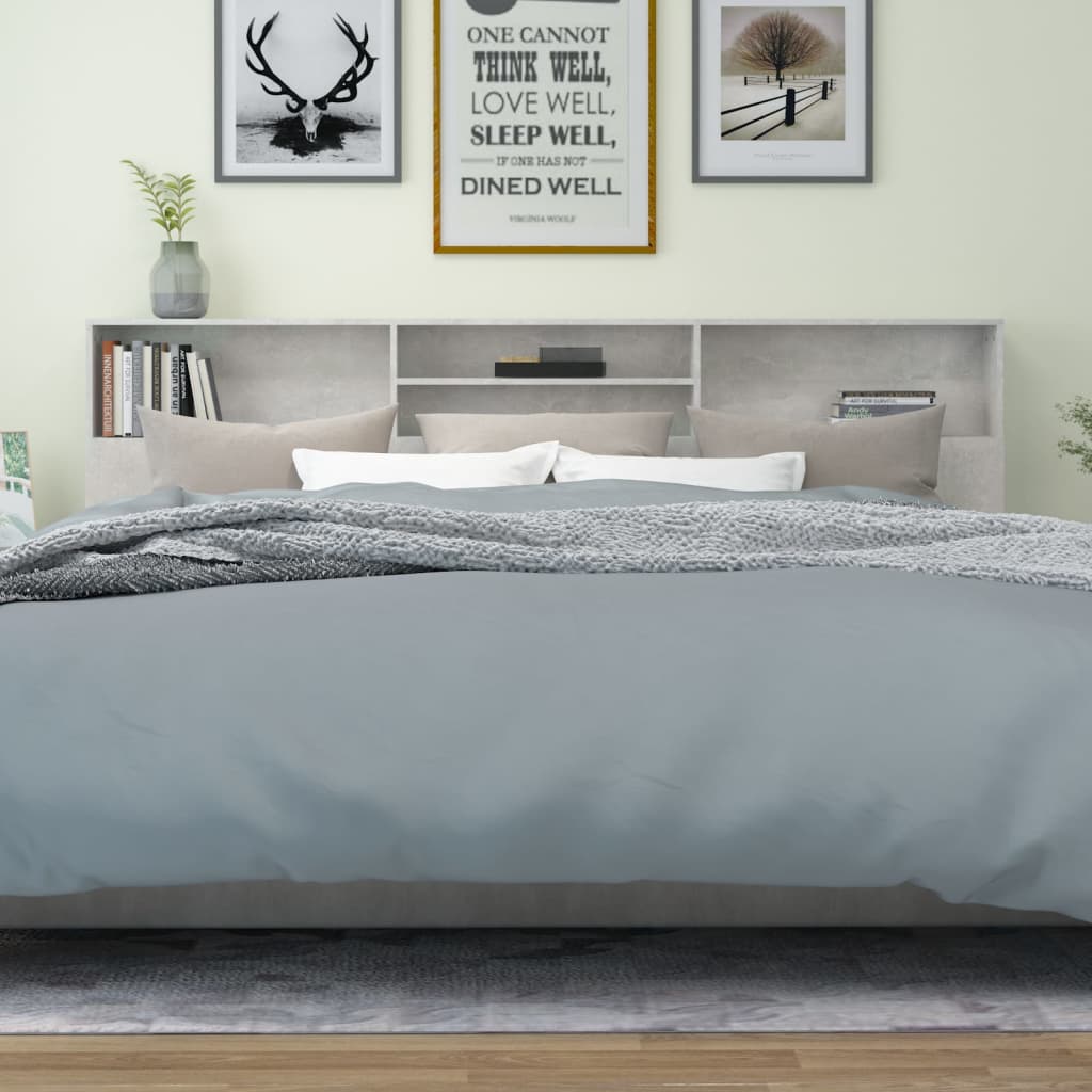 Armoire de tête de lit Gris béton 220x19x103,5 cm - XIOS