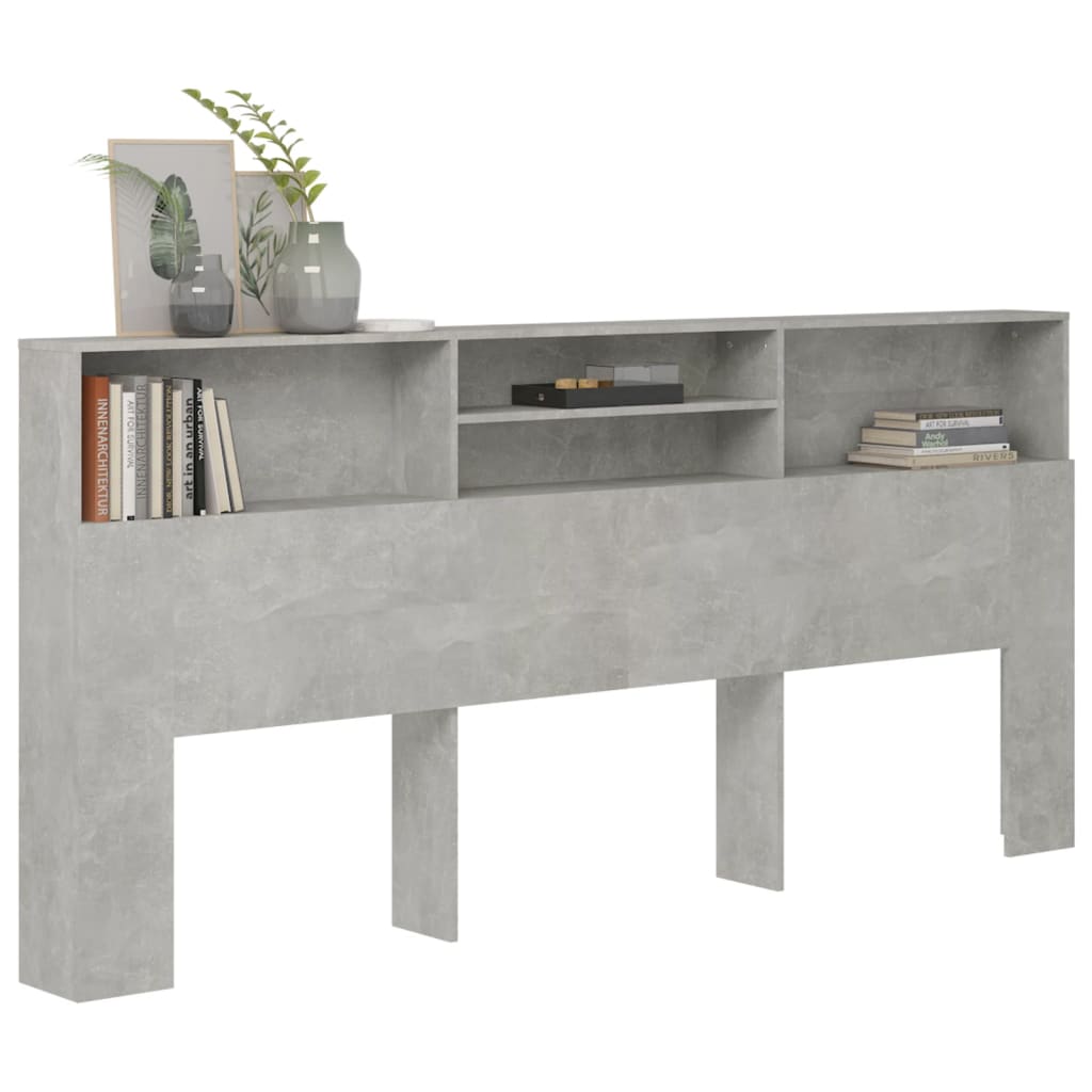 Armoire de tête de lit Gris béton 220x19x103,5 cm - XIOS
