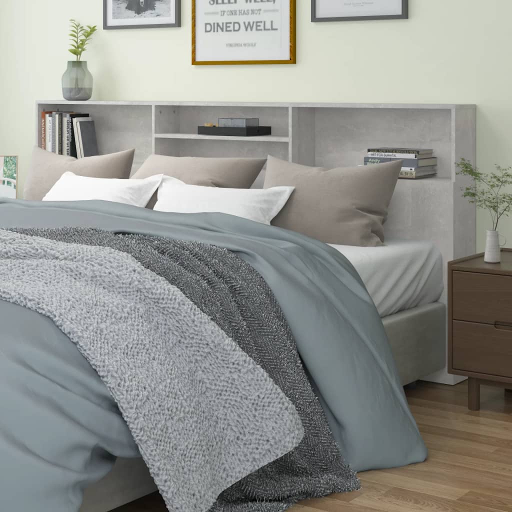Armoire de tête de lit Gris béton 220x19x103,5 cm - XIOS