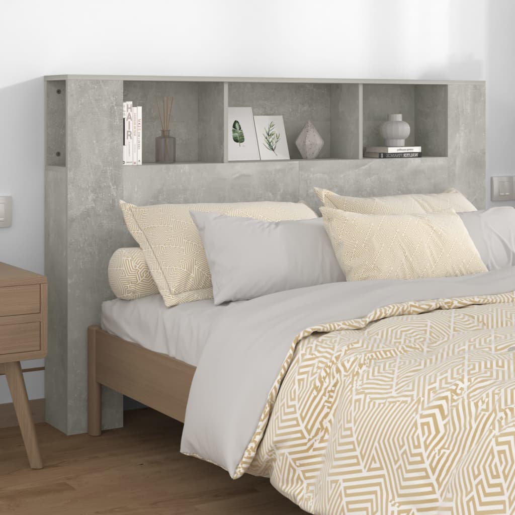 Armoire de tête de lit Gris béton 160x18,5x104,5 cm - XIOS