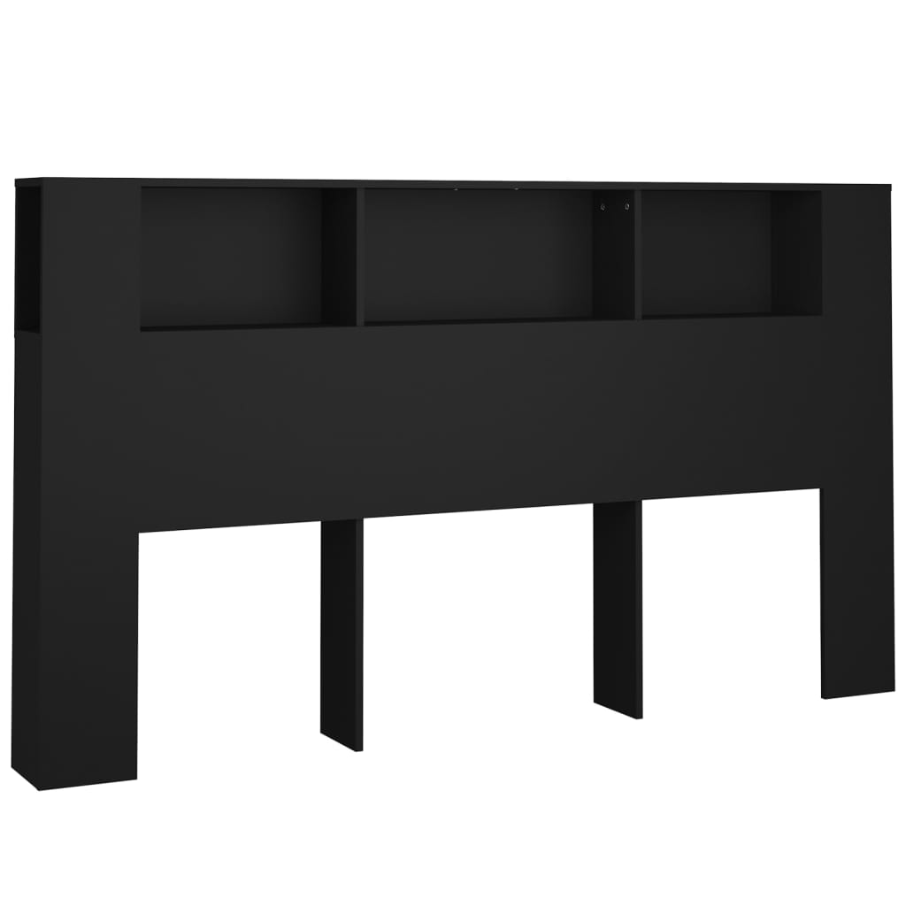 Armoire de tête de lit Noir 180x18,5x104,5 cm - XIOS