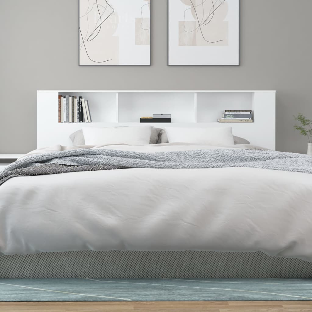 Armoire de tête de lit Blanc 200x18,5x104,5 cm - XIOS