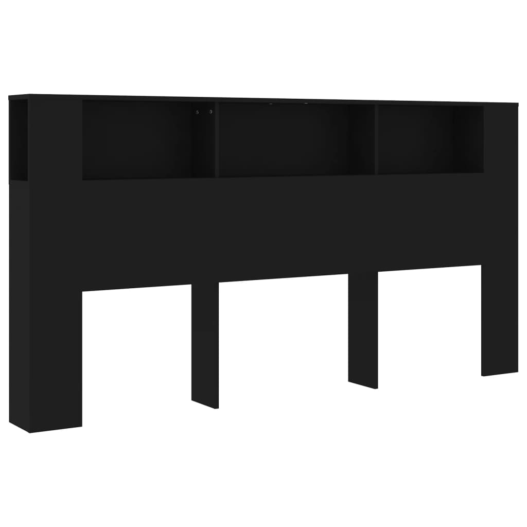 Armoire de tête de lit Noir 200x18,5x104,5 cm - XIOS