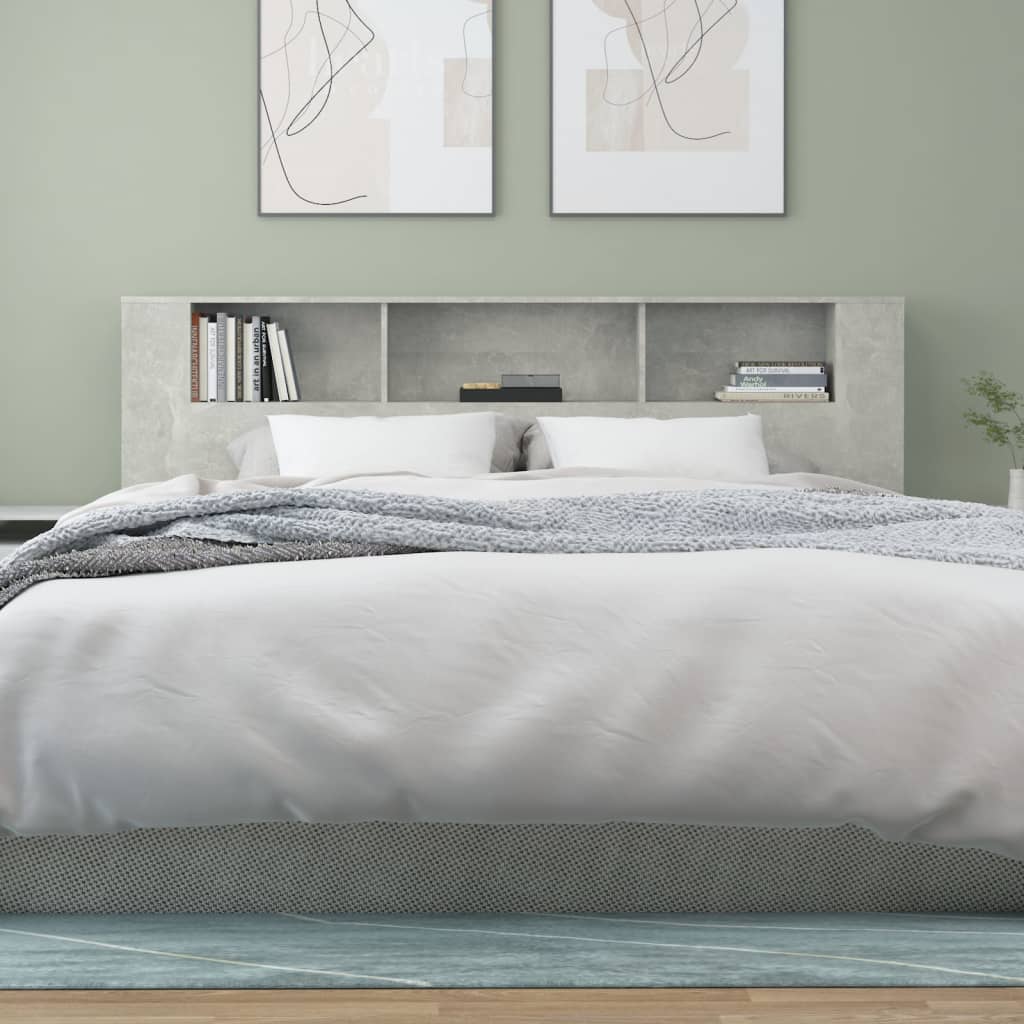 Armoire de tête de lit Gris béton 200x18,5x104,5 cm - XIOS